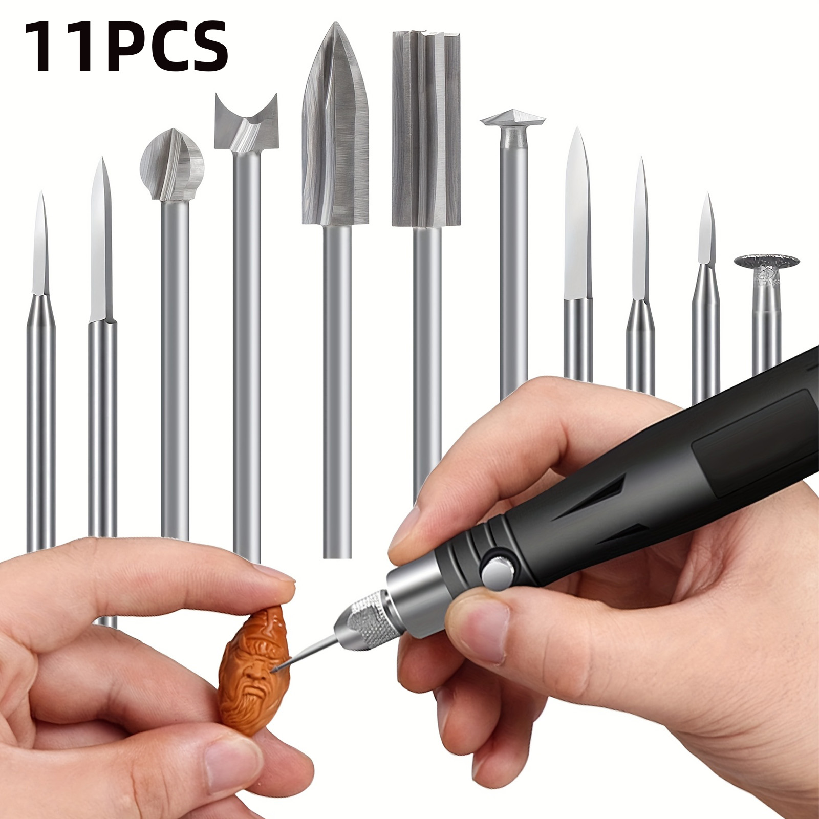 Wood Chisel Set - 11-teiliges HSS Gravurbohrer-Set mit 1/8 Zoll